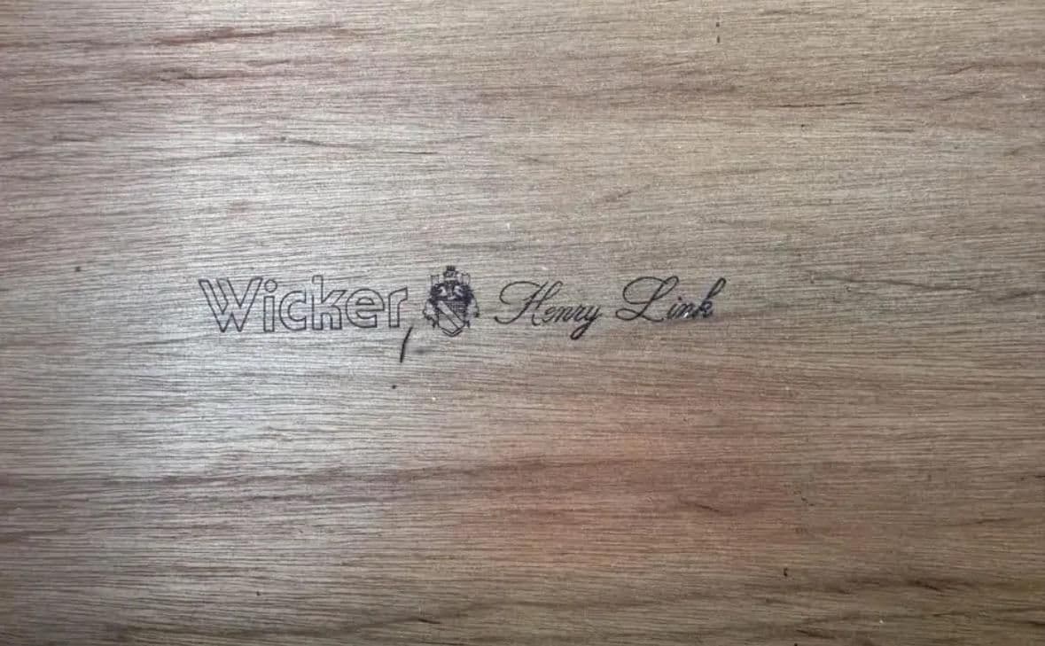 Henry Link Lexington Coastal Wicker Dresser and Mirror Set Circa 1980s - Newly Painted in Sage - Thumbnail 9