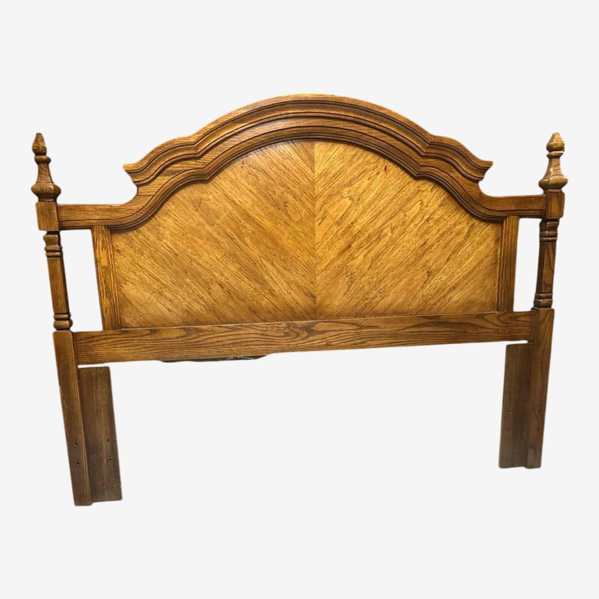 Queen Size Dixie Furniture Solid Oak French Provincial Headboard - Vintage Circa 1970 - Image 1