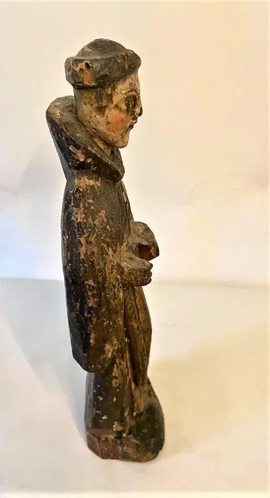 18th Century Antique Spanish Colonial Santo Image of Saint Dominic From Mexico - Thumbnail 5