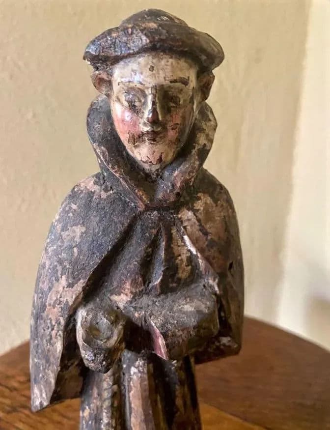 18th Century Antique Spanish Colonial Santo Image of Saint Dominic From Mexico - Thumbnail 4