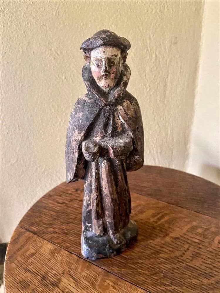 18th Century Antique Spanish Colonial Santo Image of Saint Dominic From Mexico - Thumbnail 8