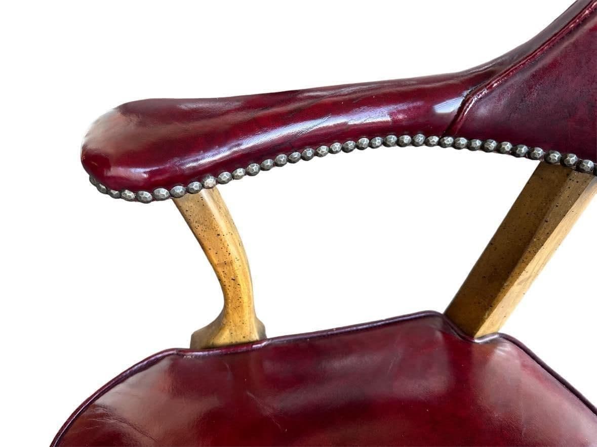 Vintage Leather Club Chair or Desk Chair by Century Furniture of Hickory - Thumbnail 4