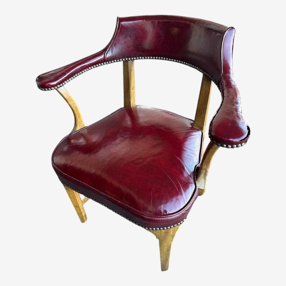 Vintage Leather Club Chair or Desk Chair by Century Furniture of Hickory