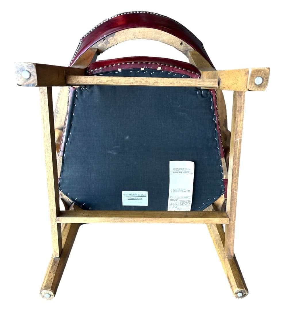 Vintage Leather Club Chair or Desk Chair by Century Furniture of Hickory - Thumbnail 7