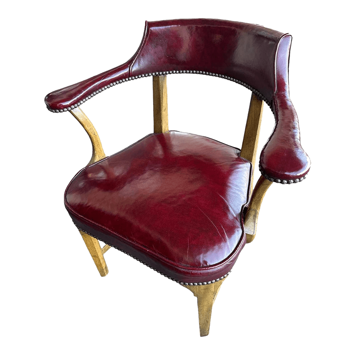 Vintage Leather Club Chair or Desk Chair by Century Furniture of Hickory - Thumbnail 2