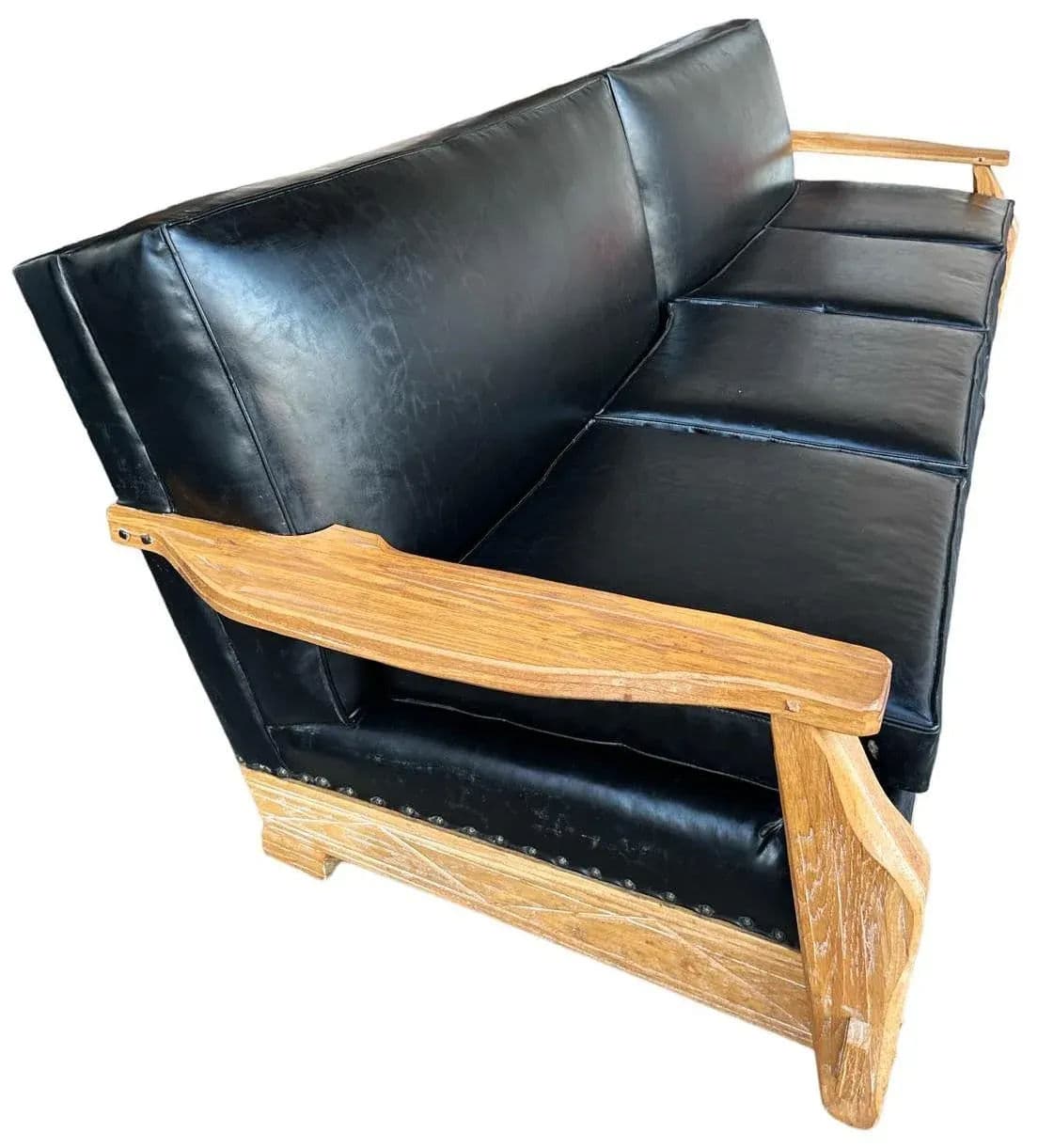 A. Brandt Ranch Oak Monumental 102" Sofa - Vintage Mid 20th Century - Thumbnail 3