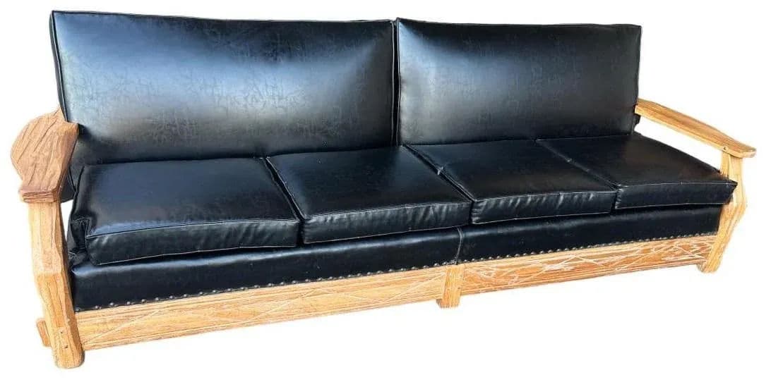 A. Brandt Ranch Oak Monumental 102" Sofa - Vintage Mid 20th Century - Thumbnail 4