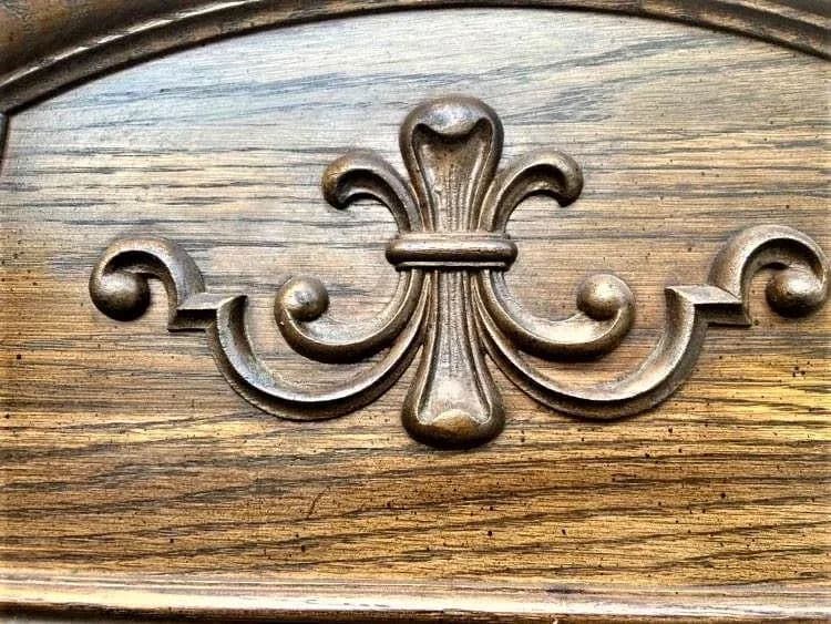 Vintage 1960s Keller Furniture Spanish Revival Solid Oak China Cabinet - Thumbnail 8