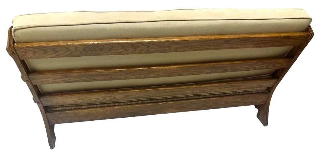 Romweber Viking Oak Sofa With Two Chairs - Upholstered With Artisanal African Textile and Leather - Vintage Mid 20th Century - Thumbnail 9