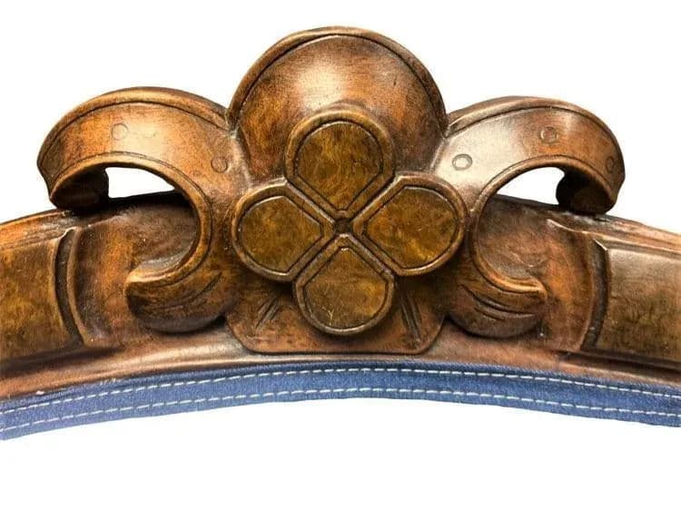 Mid 19th Century Walnut and Burlwood Parlor Medallion Sofa Reupholstered in 'New Wave' Design - Thumbnail 4