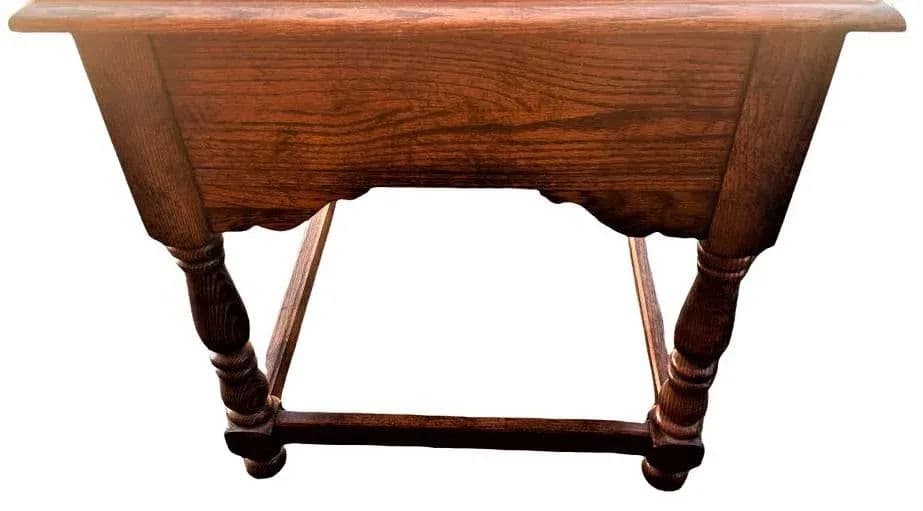 Solid Oak Hammary End Table or Nightstand With Spanish Revival Details - Mid 20th Century - Thumbnail 5