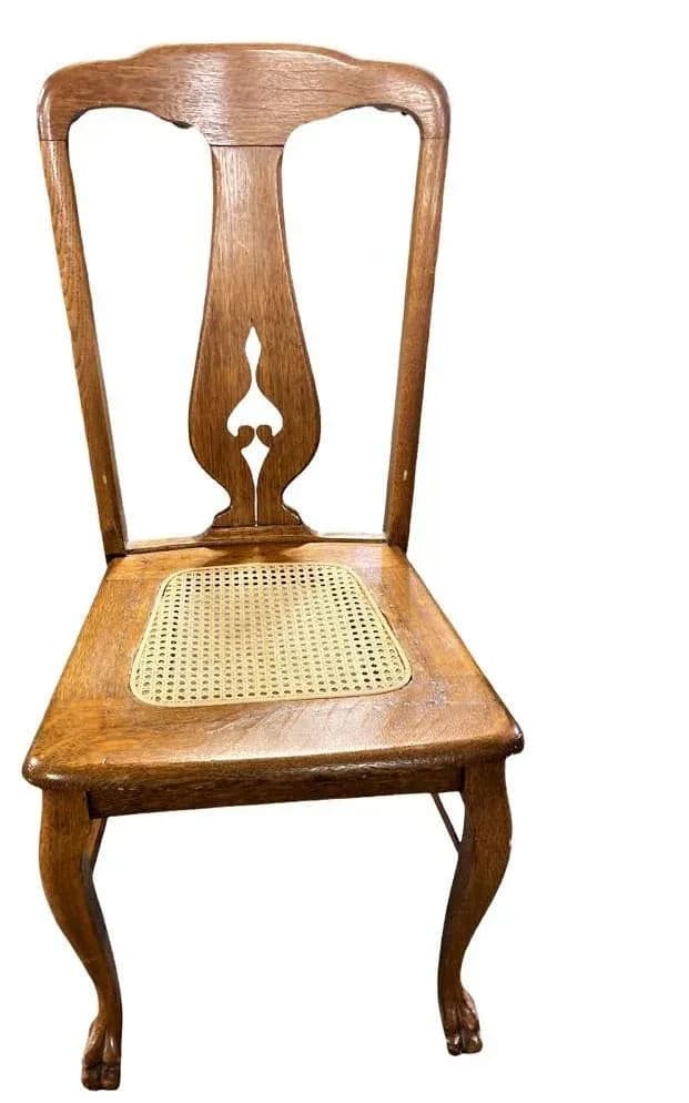 Early 20th Century Stomps Burkhardt Arts & Crafts Quarter Sawn Oak Dining Chairs - Set of 4 - Thumbnail 7