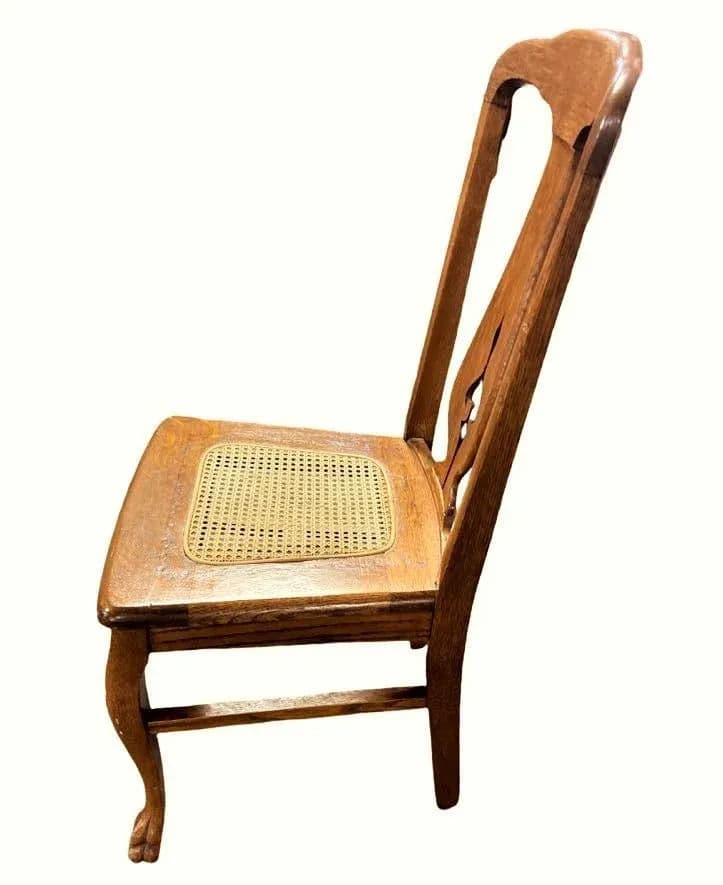 Early 20th Century Stomps Burkhardt Arts & Crafts Quarter Sawn Oak Dining Chairs - Set of 4 - Thumbnail 9