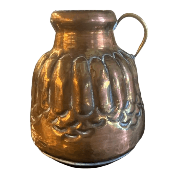 1950s Egyptian Hammered Copper Cream Pitcher - Thumbnail 2
