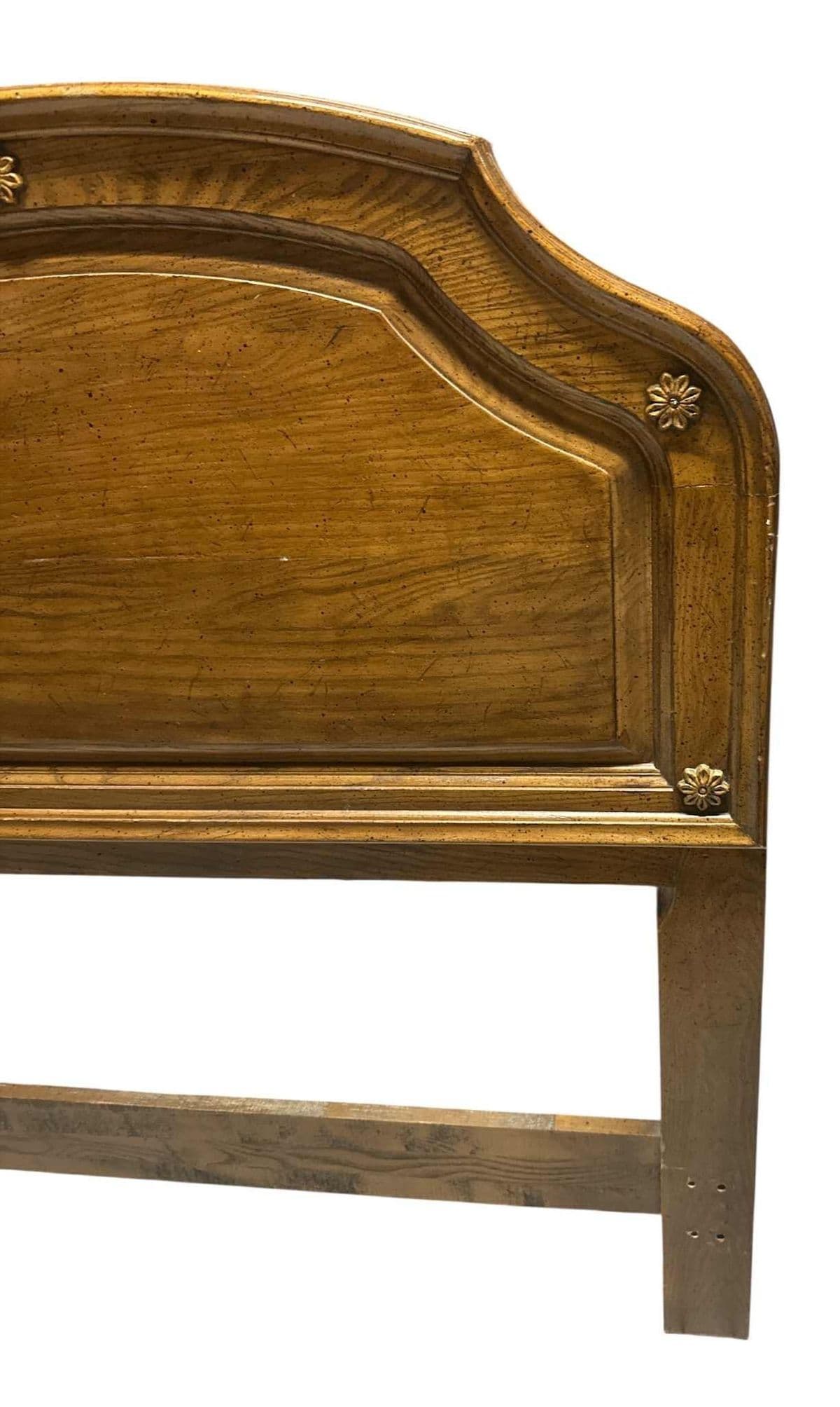 King Size Davis Cabinet Company French Provincial Solid Oak Headboard - Vintage Circa 1960s - Thumbnail 5