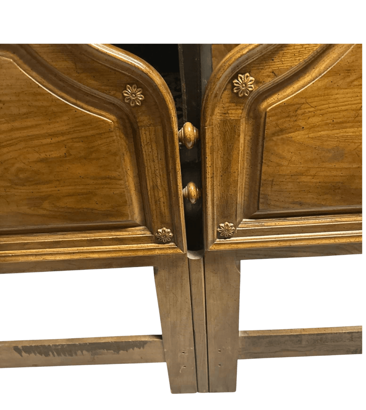 King Size Davis Cabinet Company French Provincial Solid Oak Headboard - Vintage Circa 1960s - Thumbnail 7