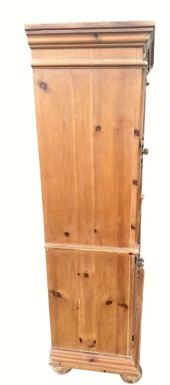 Vintage Bonnet Top Pine Armoire Crafted by Southern Furniture in Conover, North Carolina - Thumbnail 4