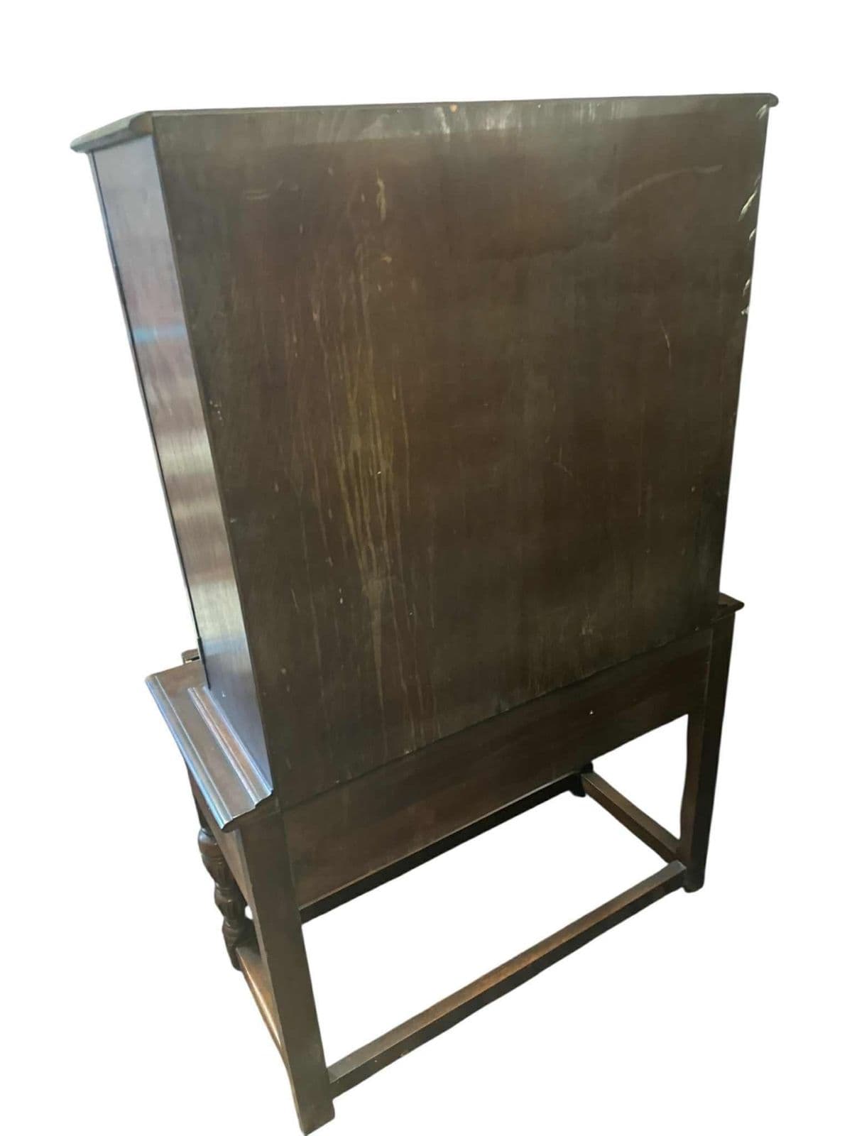 Grand Rapids Antique 1920s Walnut and Burlwood Spanish Revival Liquor Cabinet or Armoire - By Johnson-Handley-Johnson - Thumbnail 8