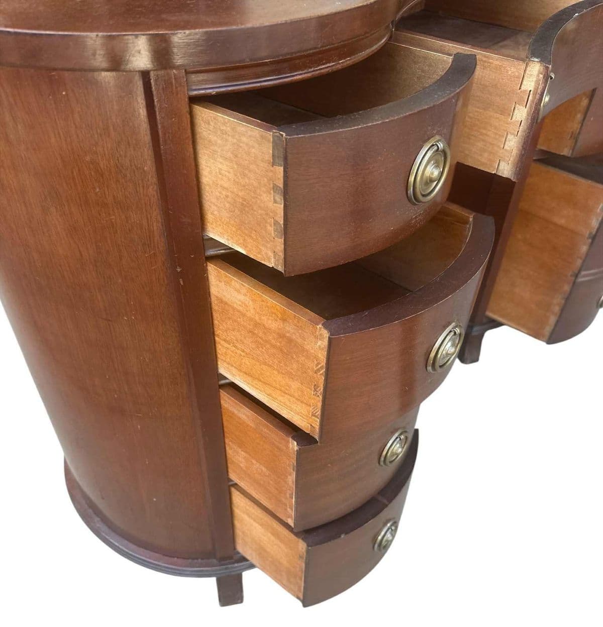 Taylor Jamestown Kidney Shaped Mahogany Desk - Circa 1930s - Thumbnail 3