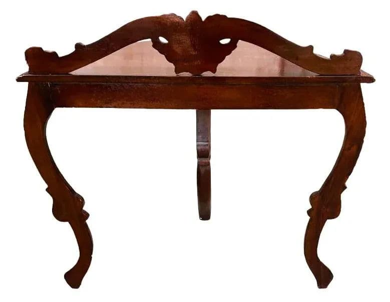 19th Century Italian Rococo Antique Rosewood Demi-Lune Console Table - Thumbnail 6