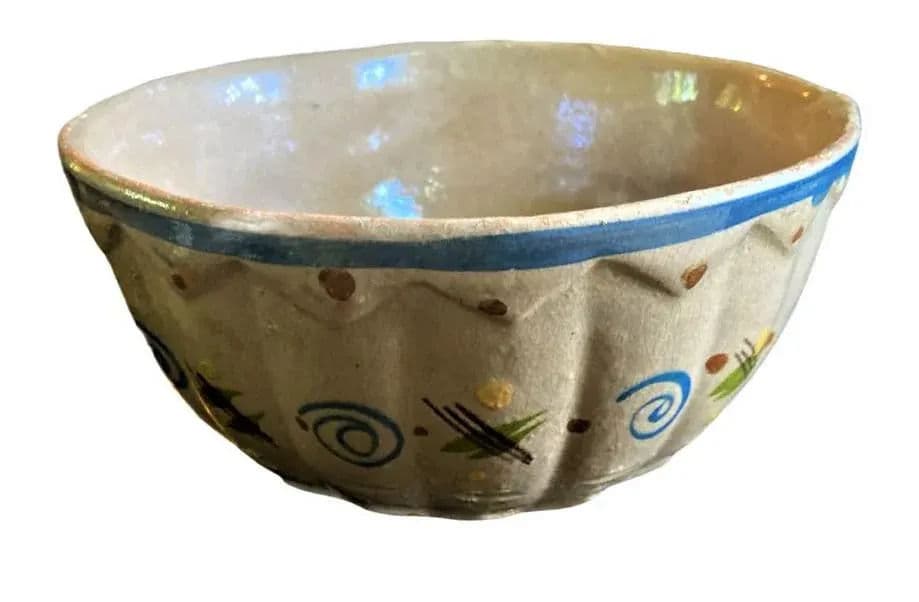 1950s Vintage Mexican Glazed Earthenware Serving Bowls - 4 Pieces - Thumbnail 3