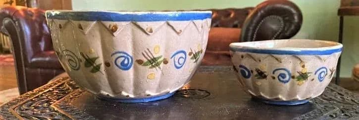 1950s Vintage Mexican Glazed Earthenware Serving Bowls - 4 Pieces - Thumbnail 6