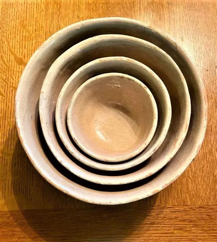 1950s Vintage Mexican Glazed Earthenware Serving Bowls - 4 Pieces - Thumbnail 7