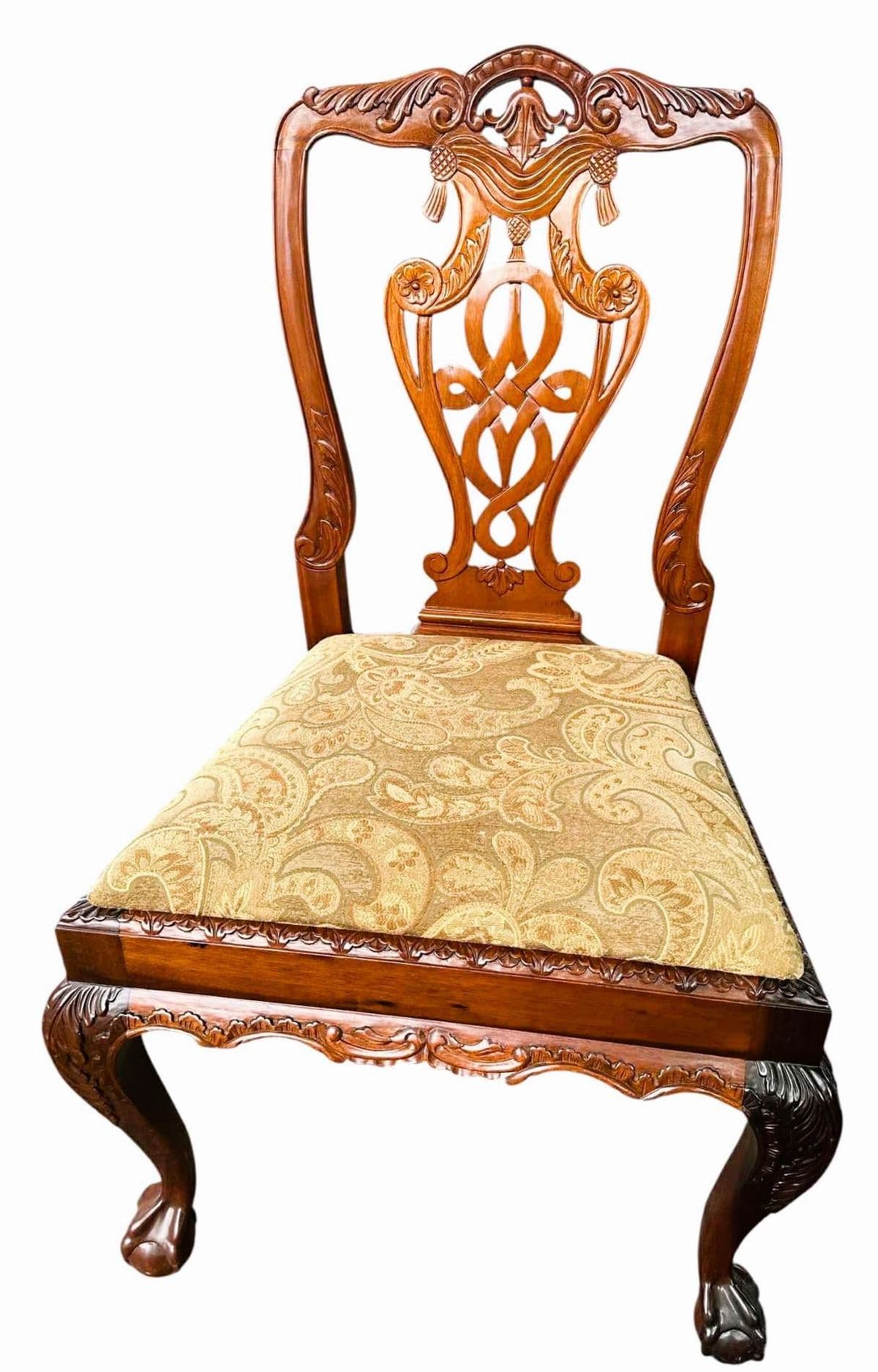 Solid Mahogany Chippendale Dining Chairs - Set of 8 Including 2 Armchairs - Circa Mid 20th Century - Thumbnail 5