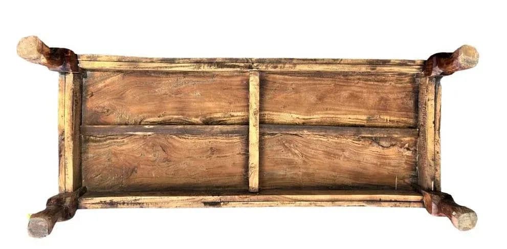 Ornately Carved Teak Bench From South Asia - Mid 20th Century - Thumbnail 4