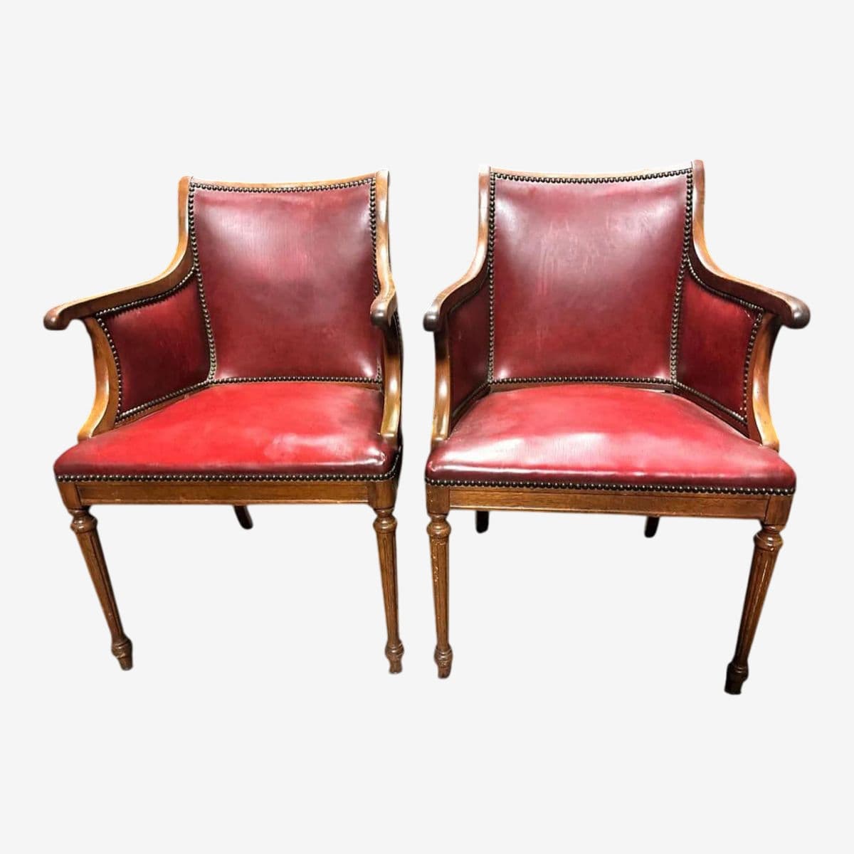 Mid 20th Century Vintage Louis XVI Accent Arm Chairs -- a Pair - Image 1
