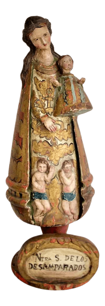 17th Century "Nuestra Señora De Los Desamparados" Wood and Polychrome Image of Valencian Patroness - Thumbnail 2