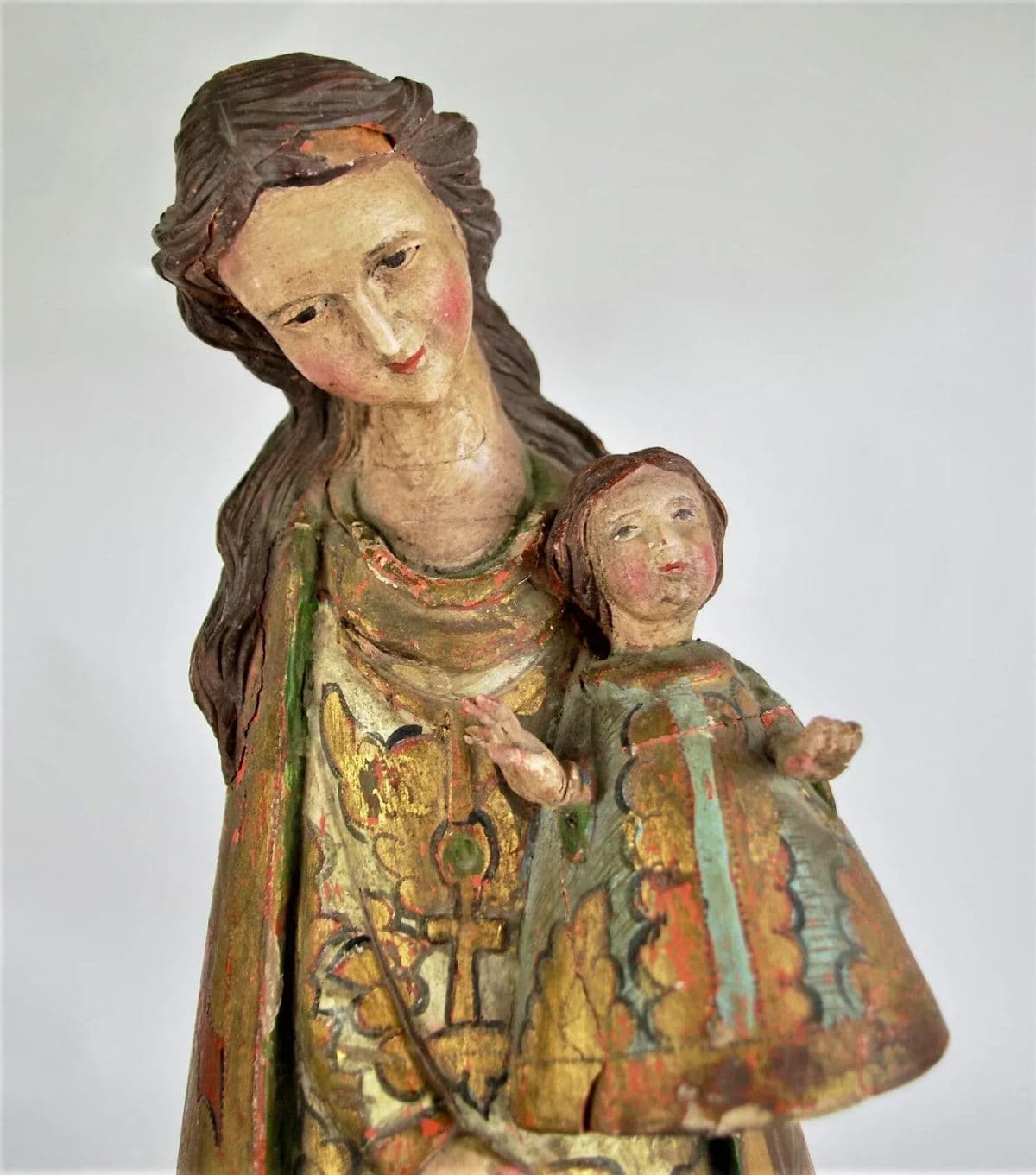 17th Century "Nuestra Señora De Los Desamparados" Wood and Polychrome Image of Valencian Patroness - Thumbnail 3