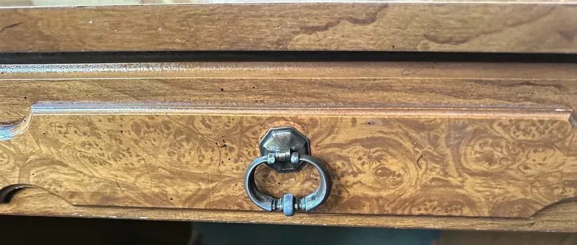 Vintage Flexsteel Dmi Walnut and Burlwood Desk - Thumbnail 4