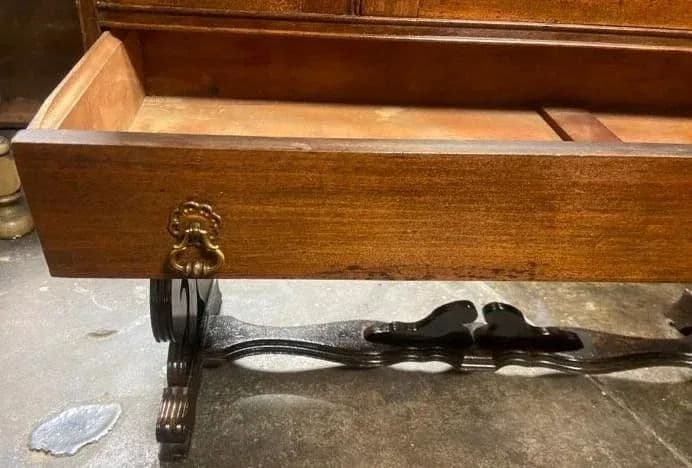 Albert Furniture Antique Spanish Revival Walnut China Cabinet - 1920s - Thumbnail 6