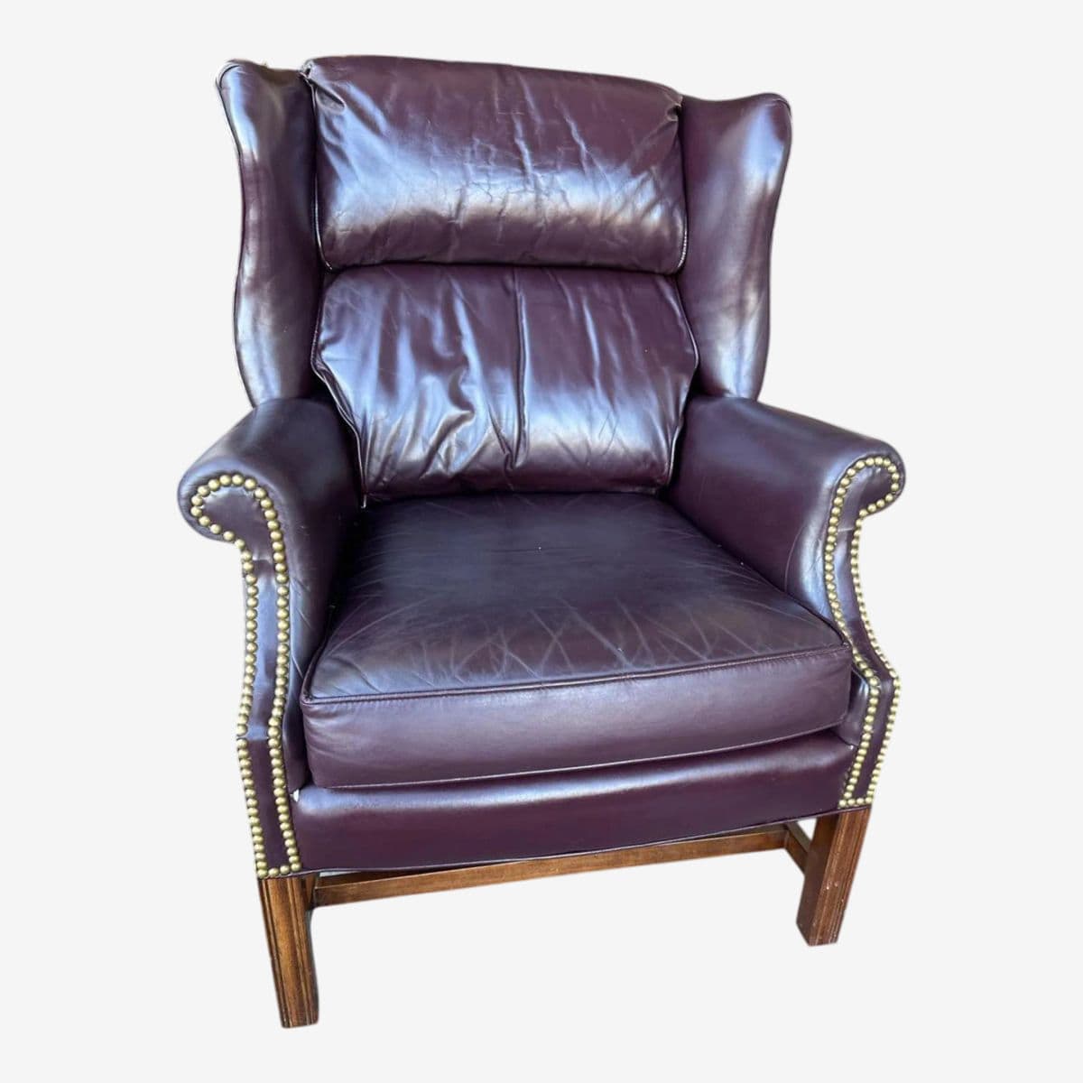 Sam Moore Vintage Deep Grape Color Chair With Nailhead Trim - Image 1