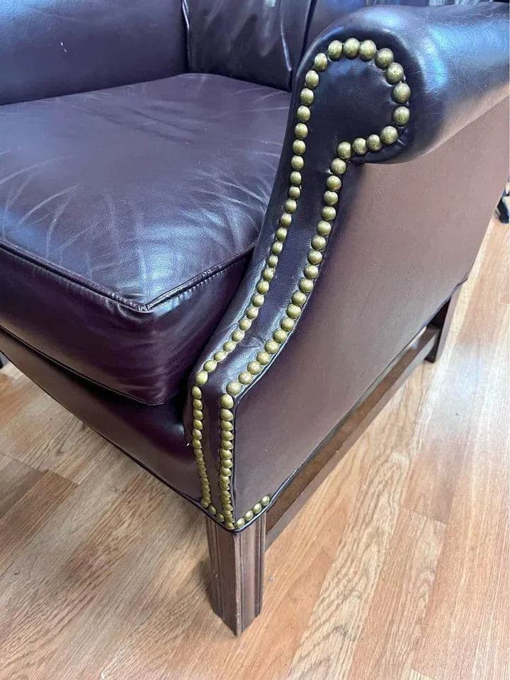 Sam Moore Vintage Deep Grape Color Chair With Nailhead Trim - Thumbnail 4