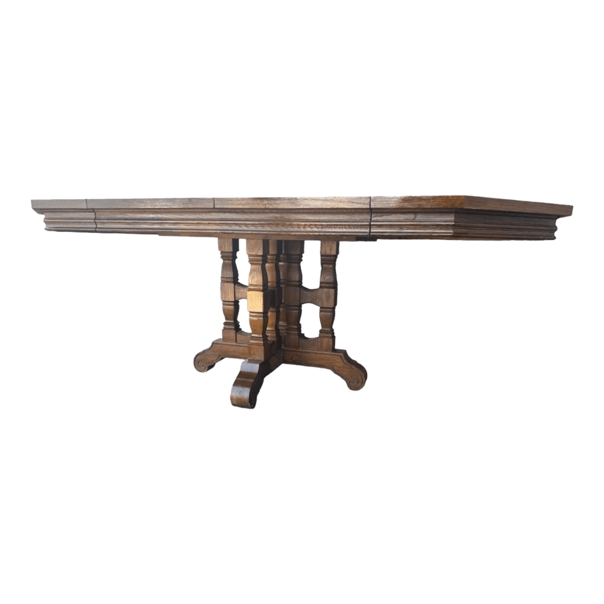 Stanley Furniture ‘Hacienda’ Collection Solid Oak Spanish Style 98” X 44” Refectory Table Made in 1970 - Thumbnail 2