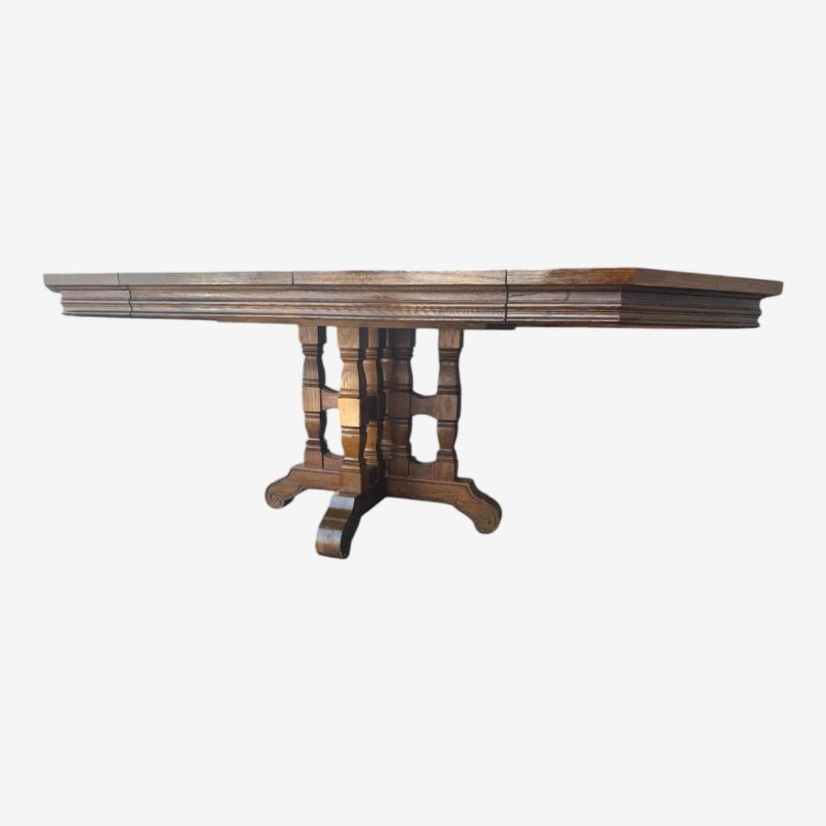 Stanley Furniture ‘Hacienda’ Collection Solid Oak Spanish Style 98” X 44” Refectory Table Made in 1970 - Image 1
