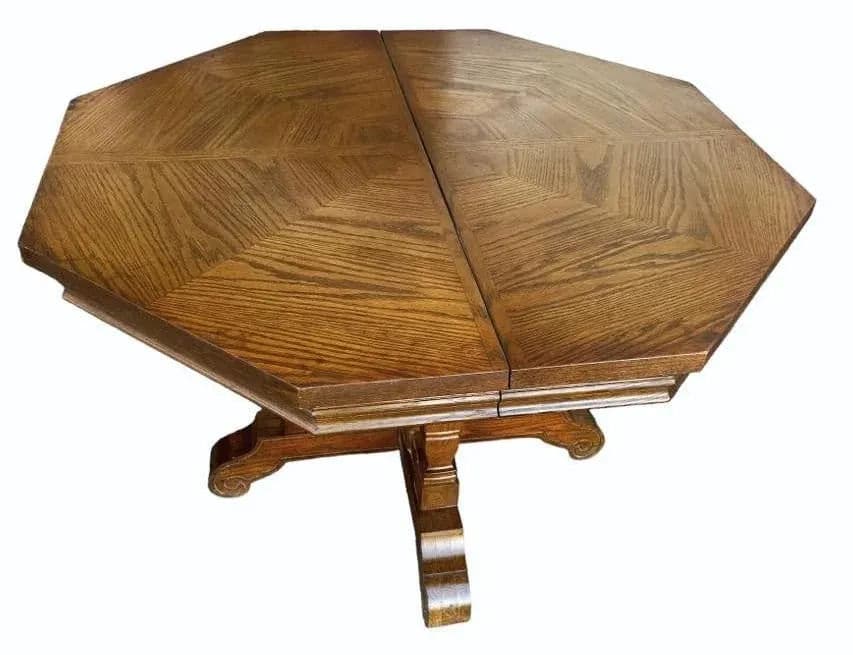 Stanley Furniture ‘Hacienda’ Collection Solid Oak Spanish Style 98” X 44” Refectory Table Made in 1970 - Thumbnail 4