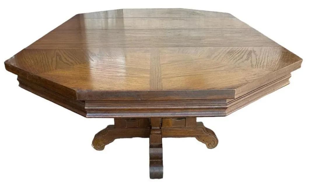 Stanley Furniture ‘Hacienda’ Collection Solid Oak Spanish Style 98” X 44” Refectory Table Made in 1970 - Thumbnail 10