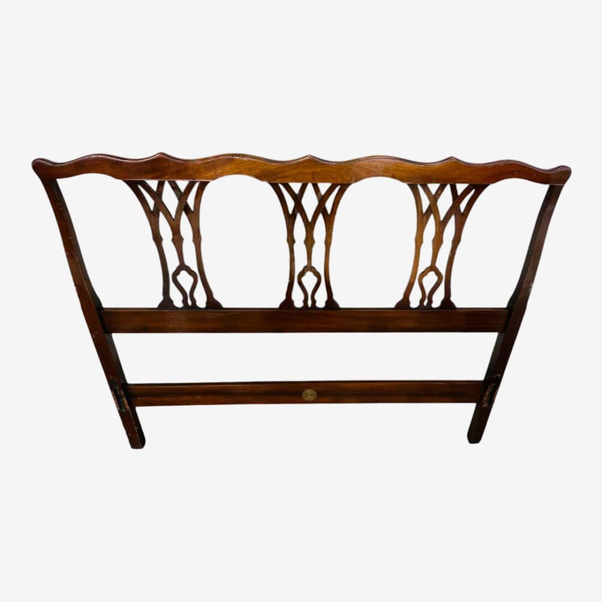 Kindel Grand Rapids Oxford Chippendale Full Size Headboard - Solid Cherry Wood - Circa 1940s - Image 1