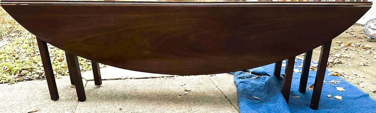 1990s Kindel Grand Rapids 'Irish Georgian Society' Collection Mahogany 8' Drop Leaf Wake Table or Dining Table - Thumbnail 8