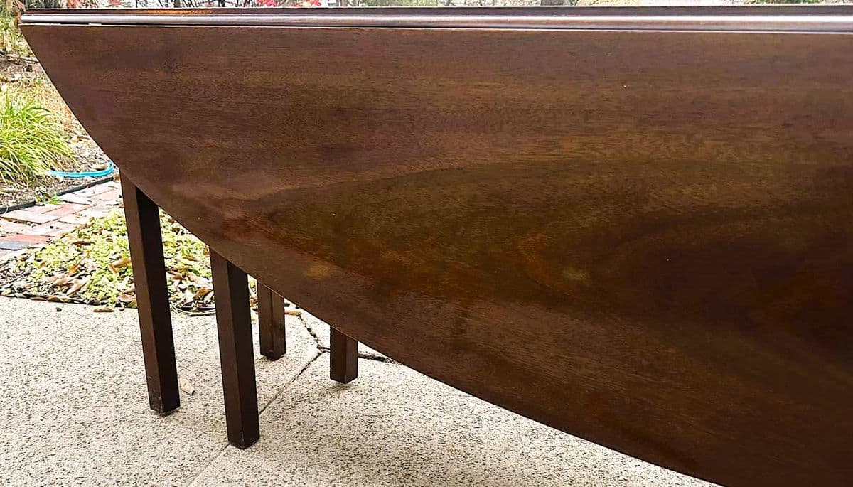 1990s Kindel Grand Rapids 'Irish Georgian Society' Collection Mahogany 8' Drop Leaf Wake Table or Dining Table - Thumbnail 9