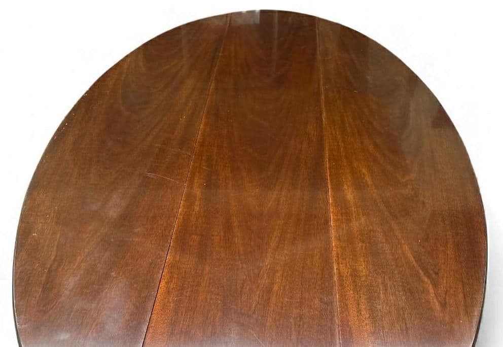 1990s Kindel Grand Rapids 'Irish Georgian Society' Collection Mahogany 8' Drop Leaf Wake Table or Dining Table - Thumbnail 12