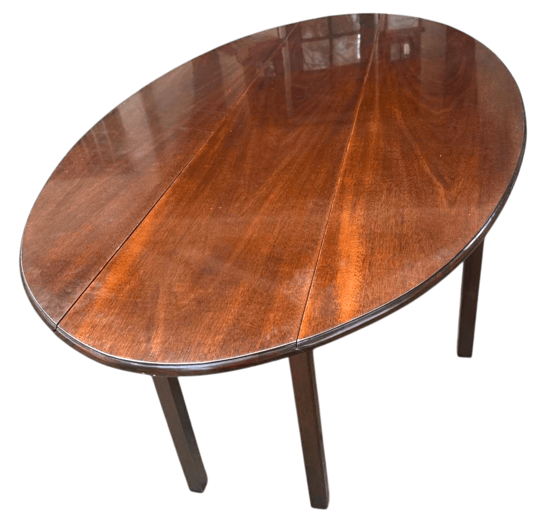 1990s Kindel Grand Rapids 'Irish Georgian Society' Collection Mahogany 8' Drop Leaf Wake Table or Dining Table - Thumbnail 3