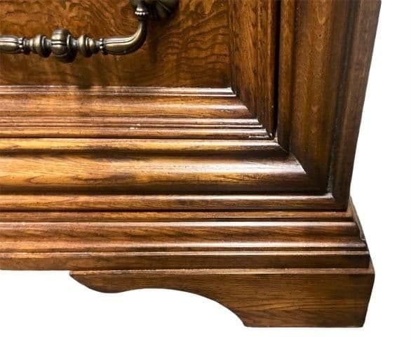 Large 64" W Chest of Drawers in Burlwood and Quarter Sawn Oak - Vintage Early 21st Century - Thumbnail 9