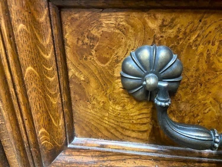 Large 64" W Chest of Drawers in Burlwood and Quarter Sawn Oak - Vintage Early 21st Century - Thumbnail 4