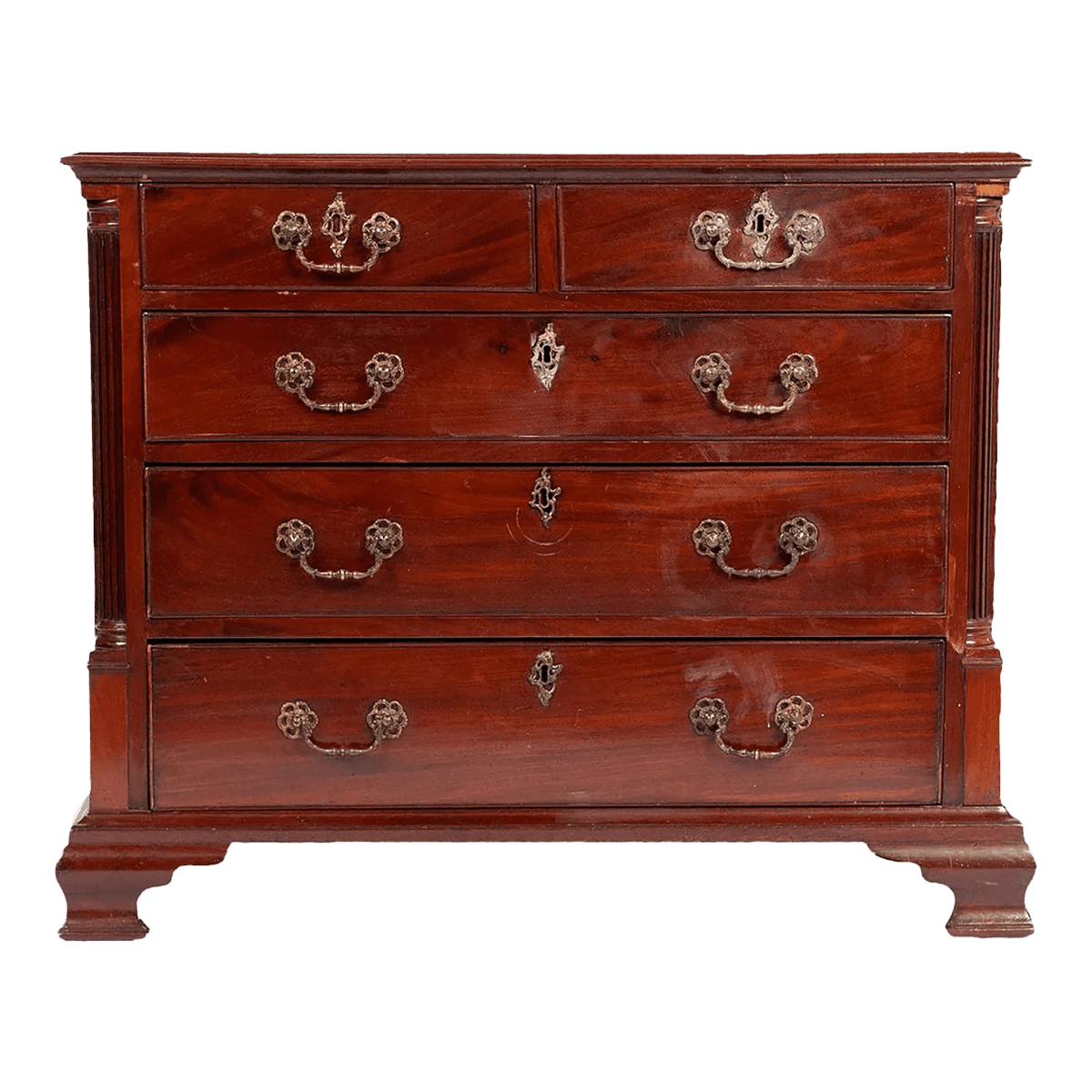 Late 18th Century George III Mahogany Chest of Drawers - Thumbnail 2