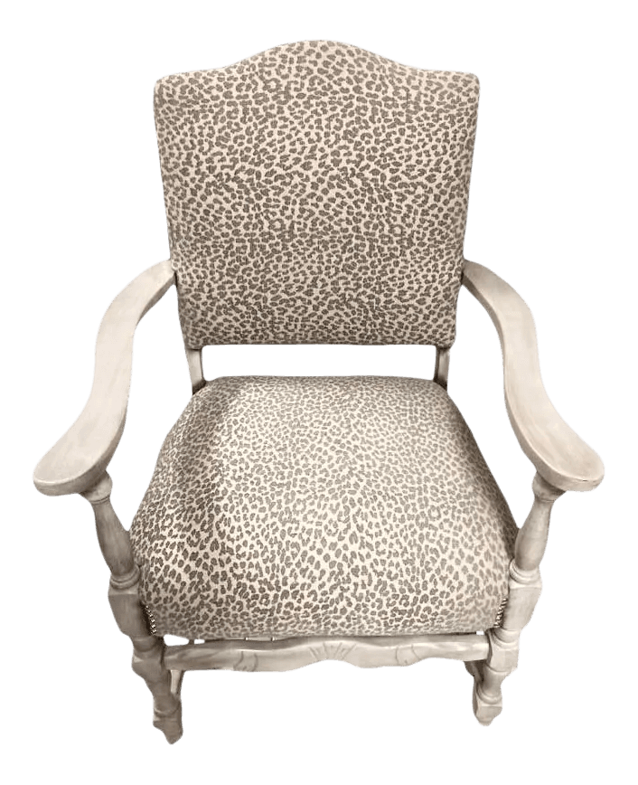 Early 20th Century Spanish Revival Armchair With Textured Kravet Upholstery - Thumbnail 2