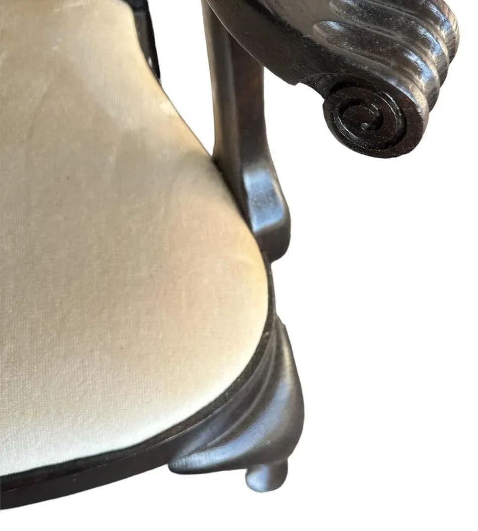 Set of 4 Vintage Dark Oak Queen Anne Dining Chairs Made in Canada - Early 21st Century - Thumbnail 4